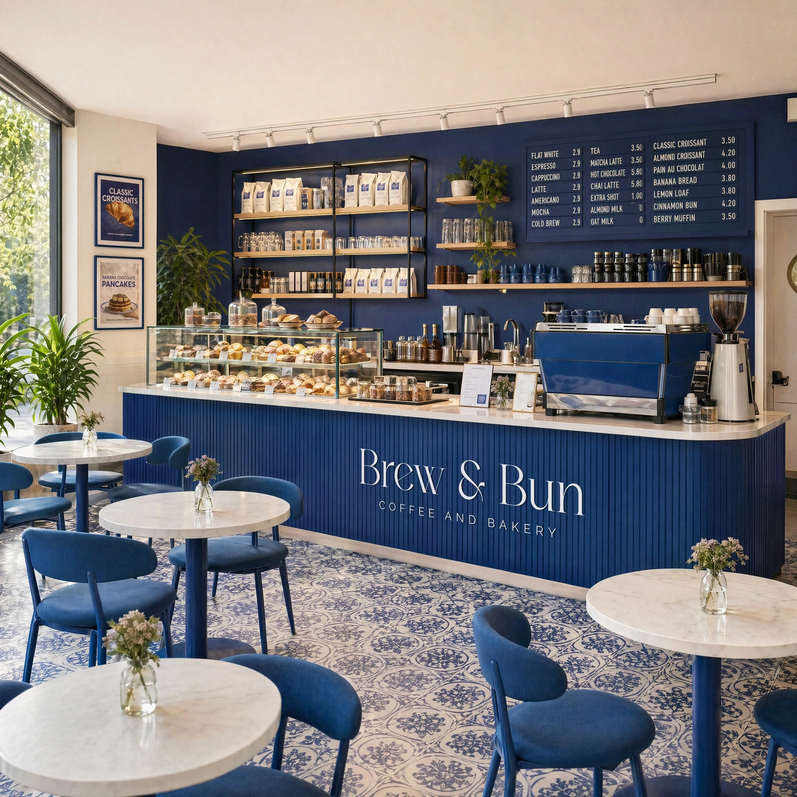 Inside of a café Brew & Bun