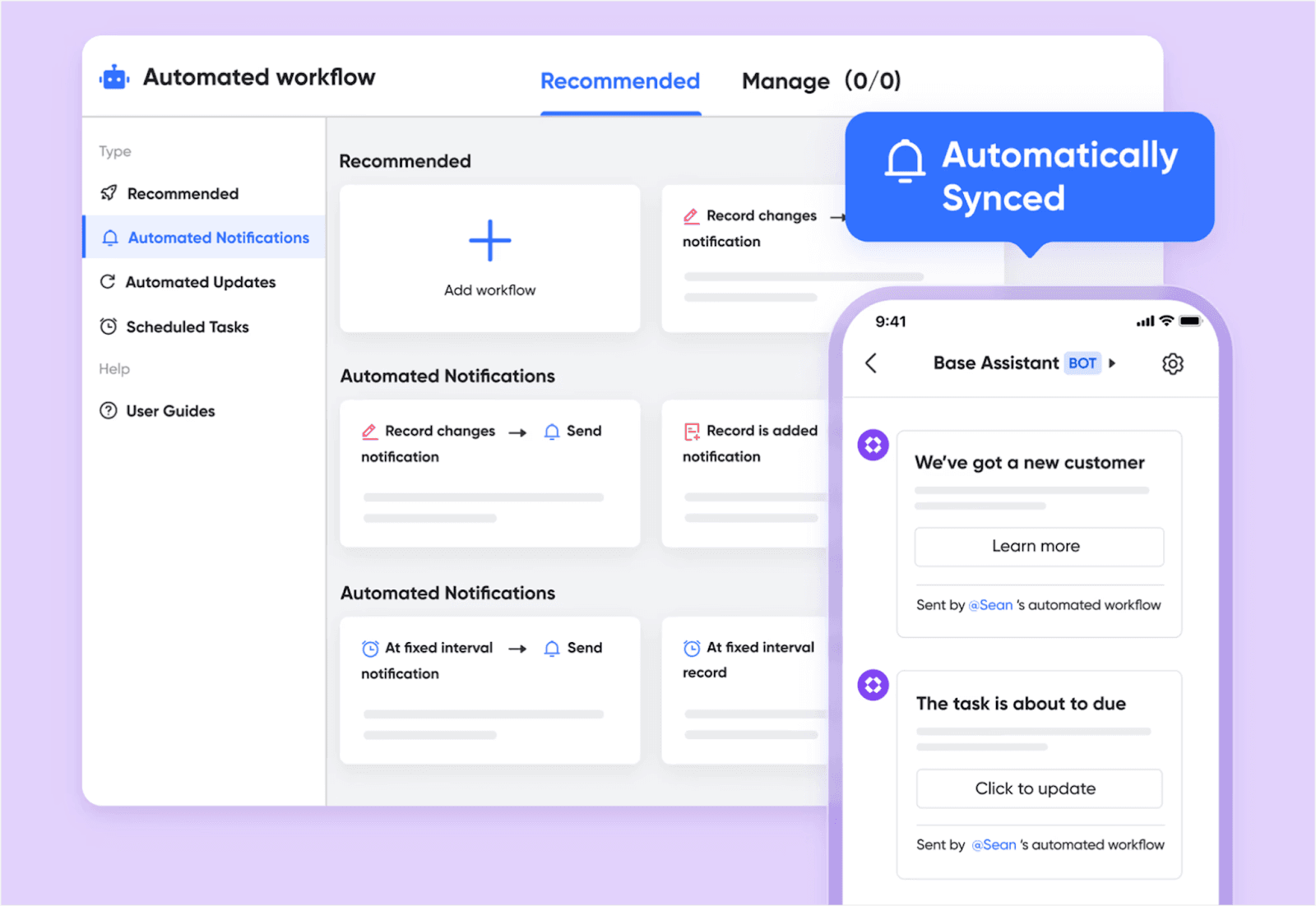 Combining automated workflow and robotic process automation in Lark Base