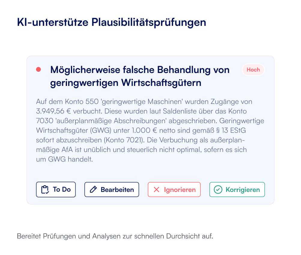 KI-Modul für Bilanzierung