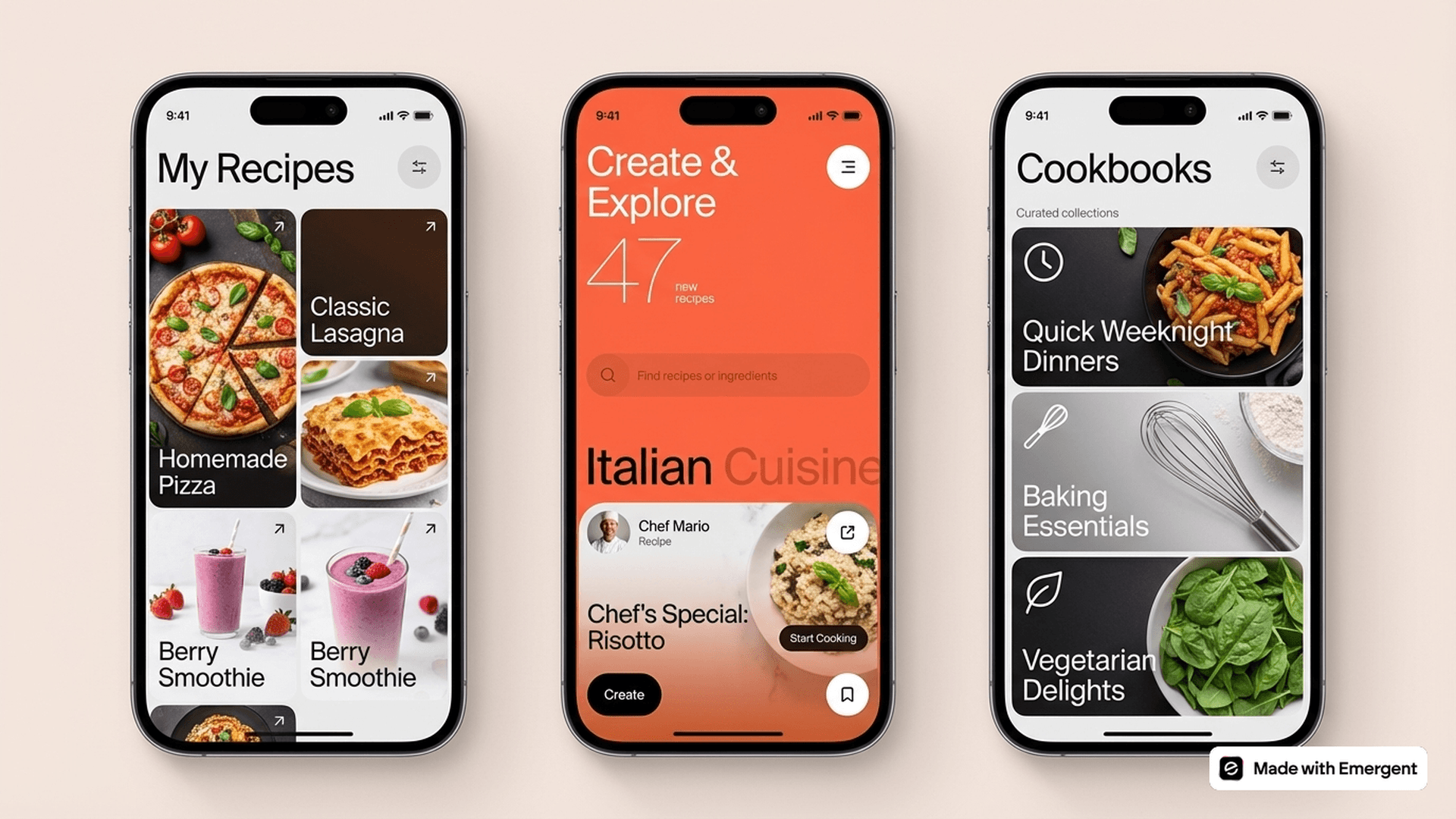 Receipe Creator App Made with Emergent
