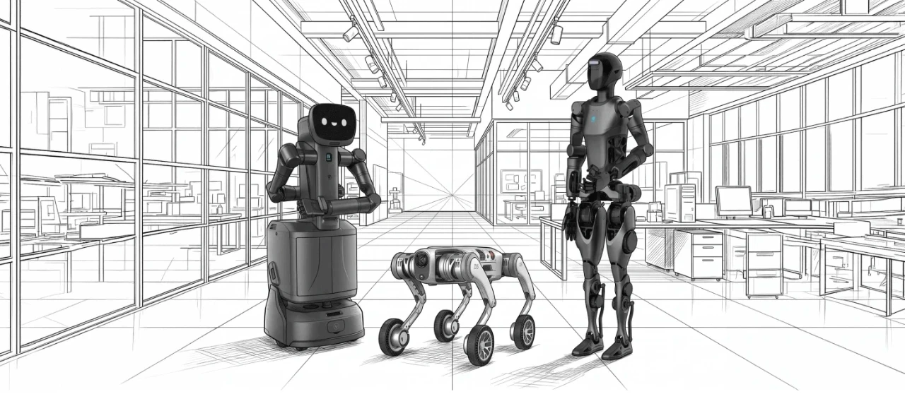 A man and a woman standing in a room