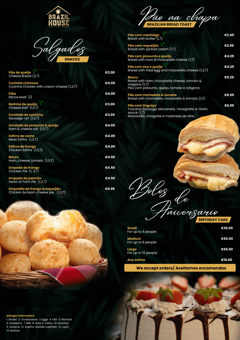 Brazil House Breakfast Menu a4