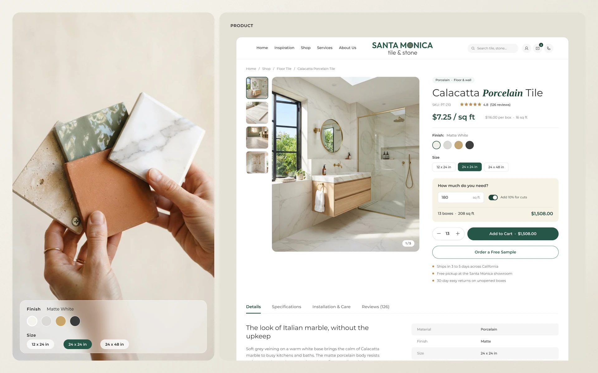 Santa Monica Tile & Stone E-commerce Design