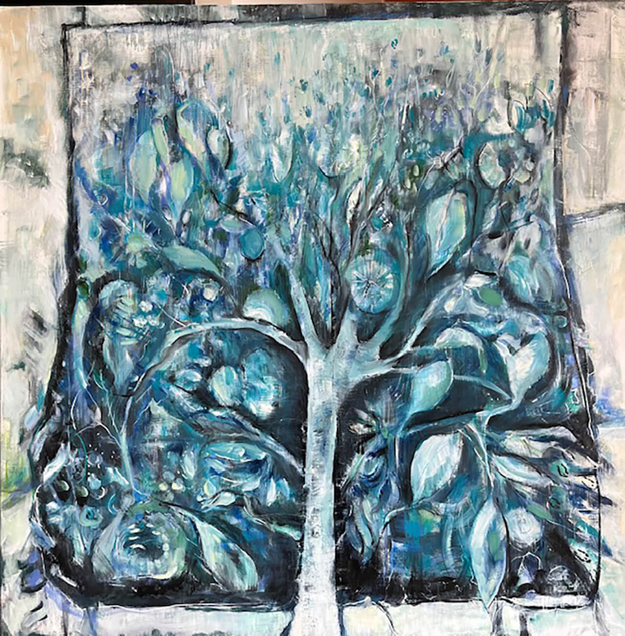 Peinture "L'Arbre Monde" par Odile Sauve