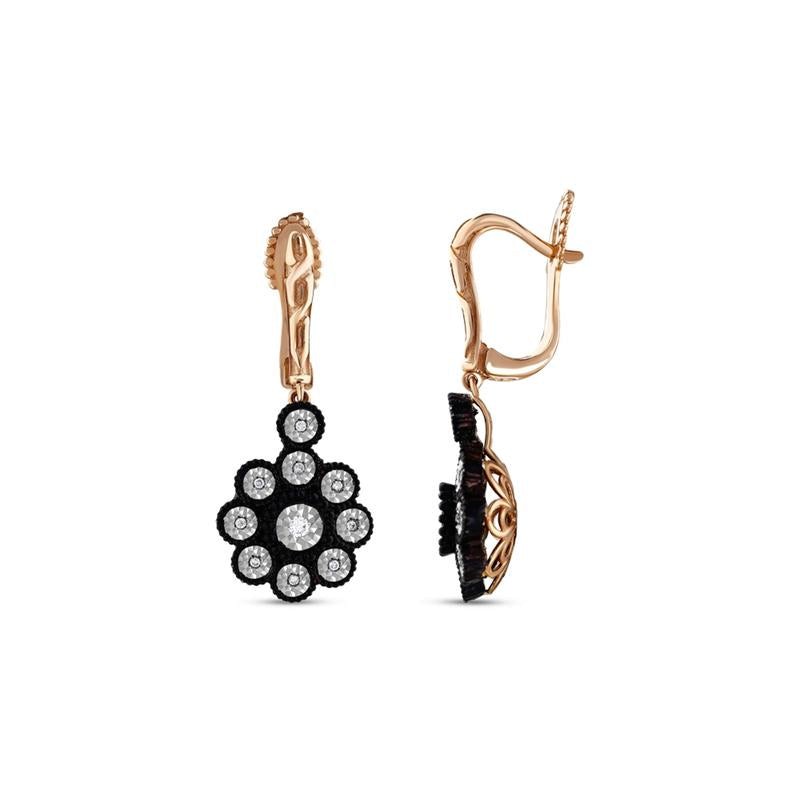 Assos Pırlanta 0.20 Karat Elmas Fantezi 8 Ayar Pembe Altın Küpe