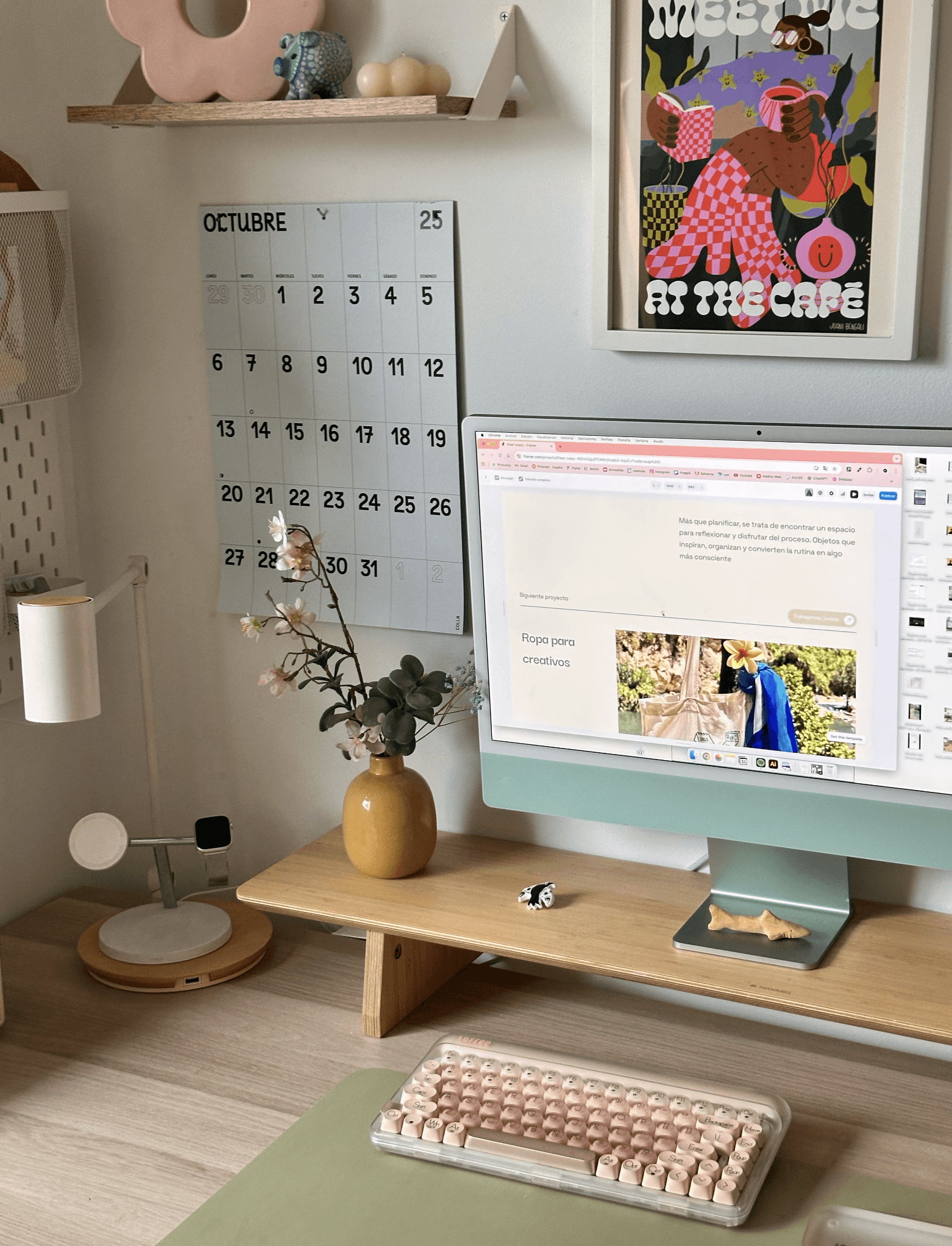 A mockup for a Macbook place on a table for a hair salon website