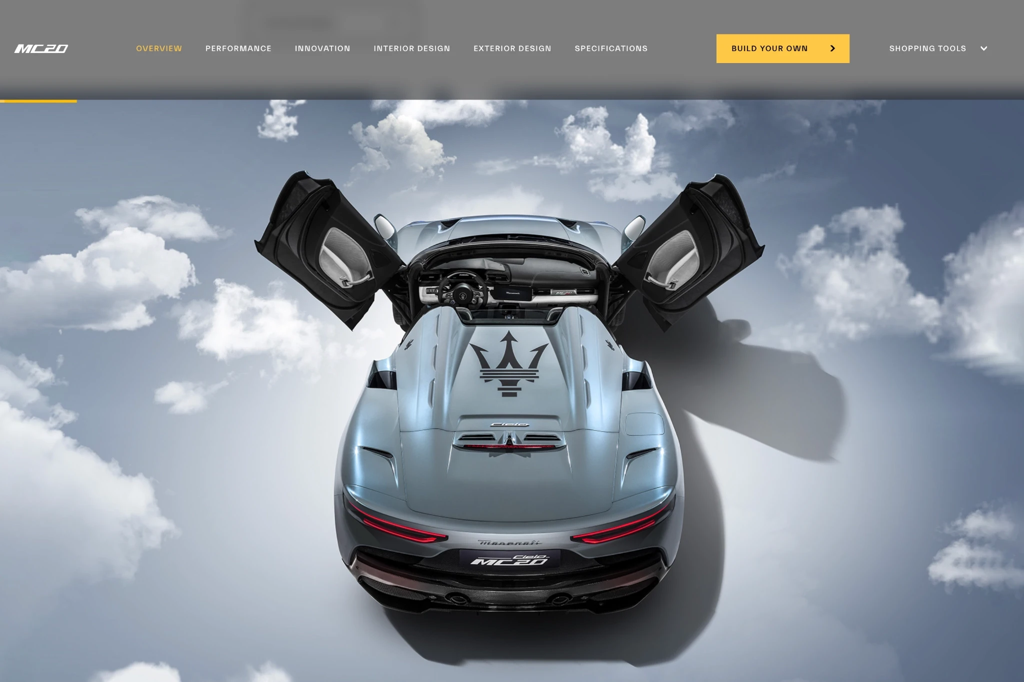 Maserati MC20 vehicle dashboard UI design by Dorian Design Studio