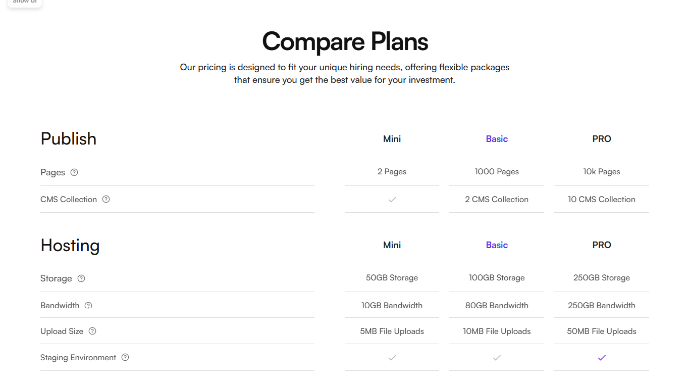 Framer Pricing Table Section v9