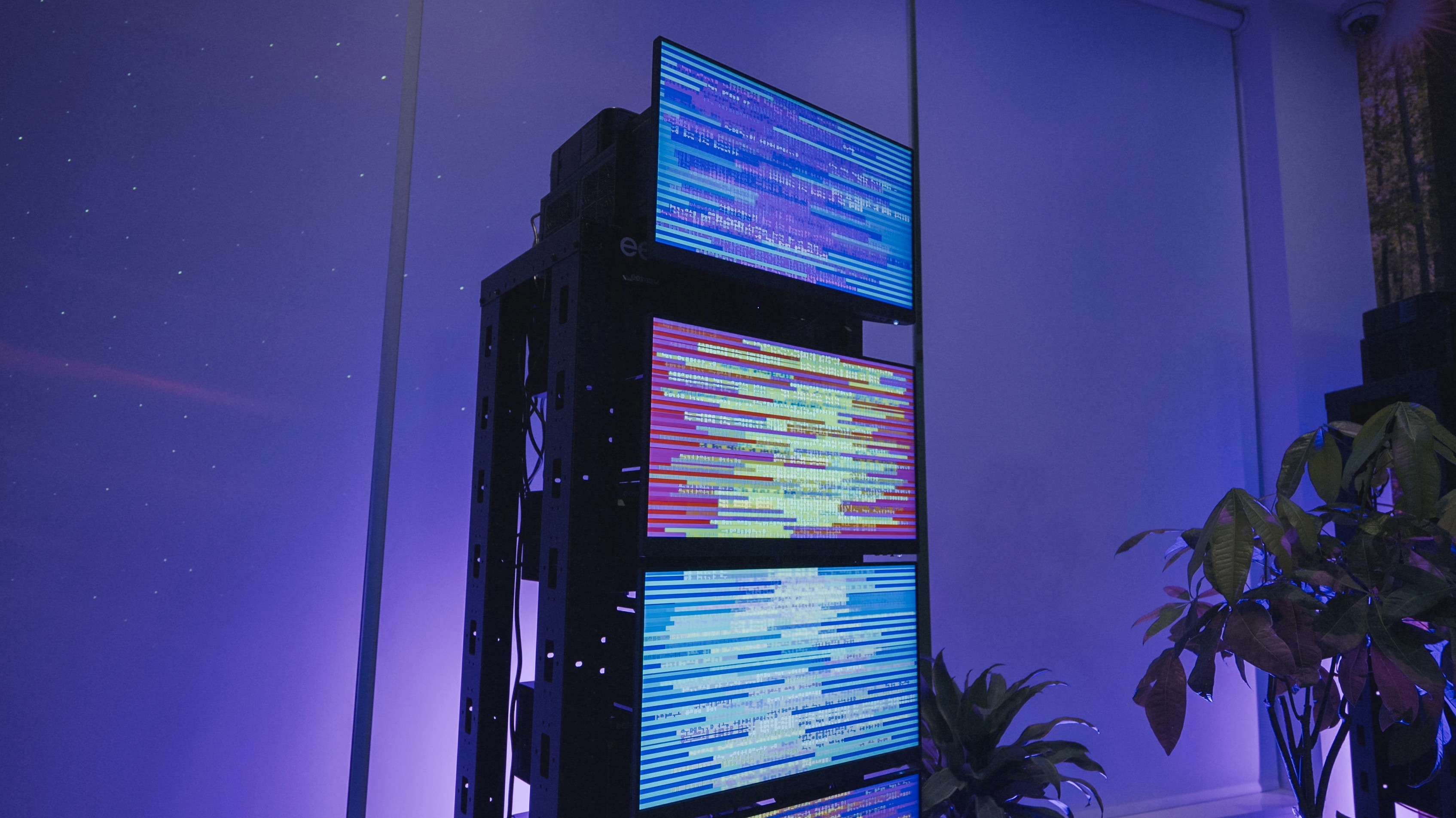 Green glass-metallic background with statistic cards