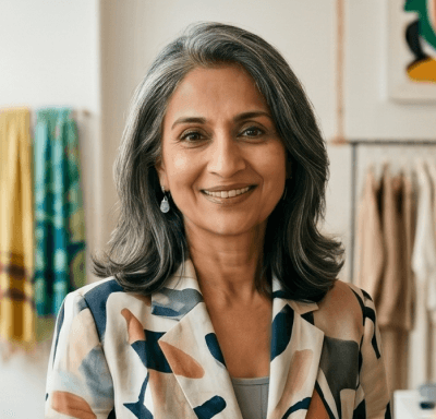 Tessa, a fashion brand founder, representing a Marklo user persona