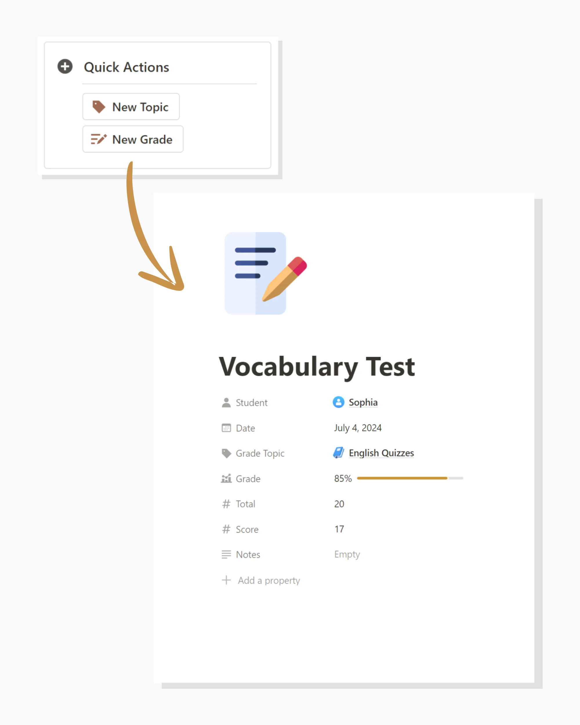 free student grade tracker & gradebook notion template