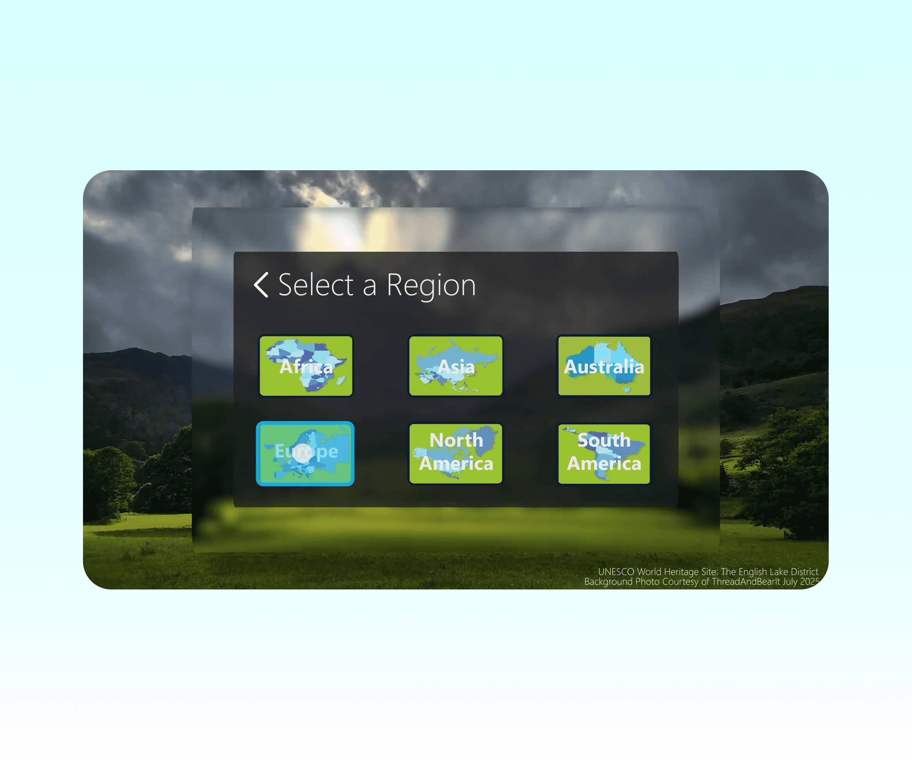 Region menu preview