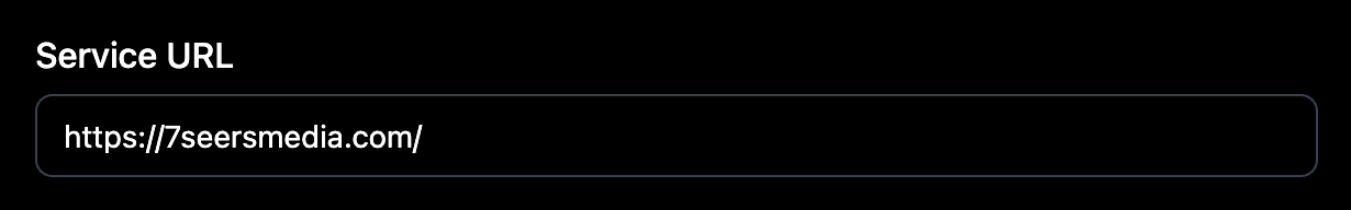 Service URL field