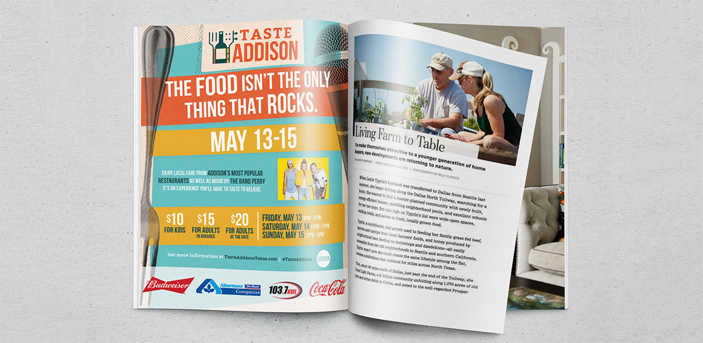 event magazine print ad design