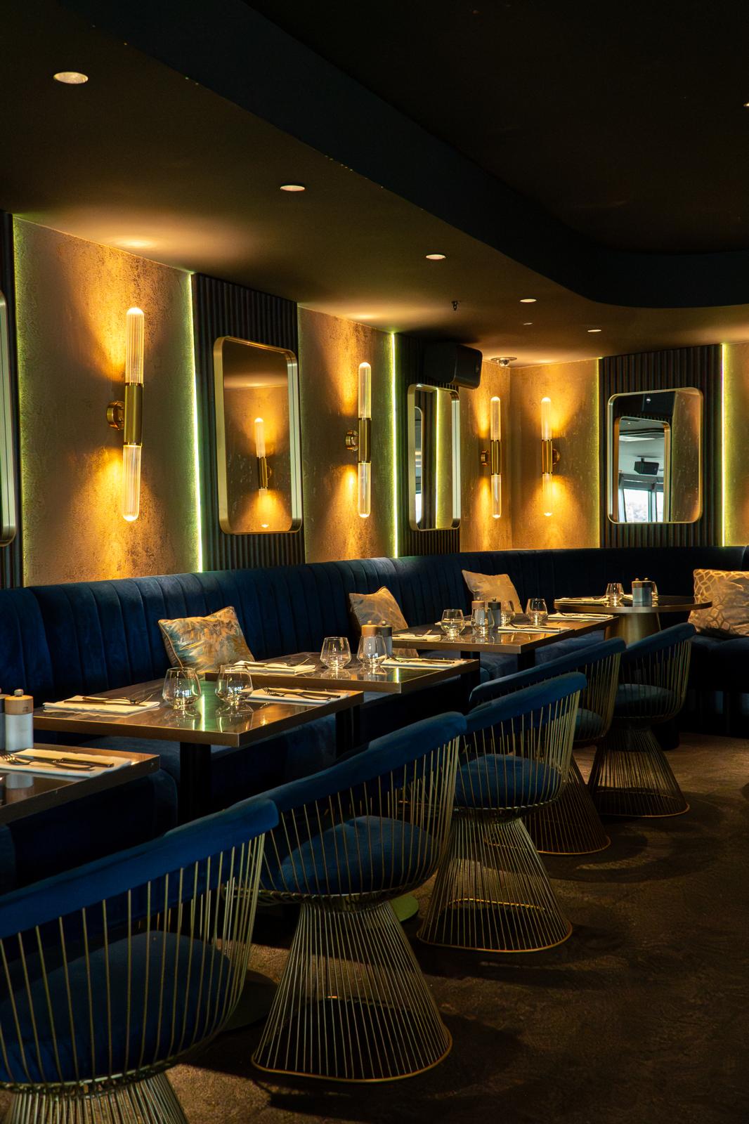 Duo Bar restaurant, chairs and tables point of view.