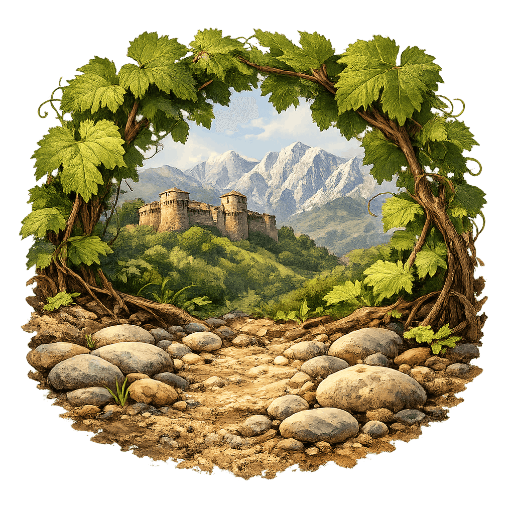 Detailed graphic of the Val di Magra wine region.