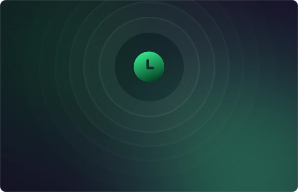 A clock on a green background