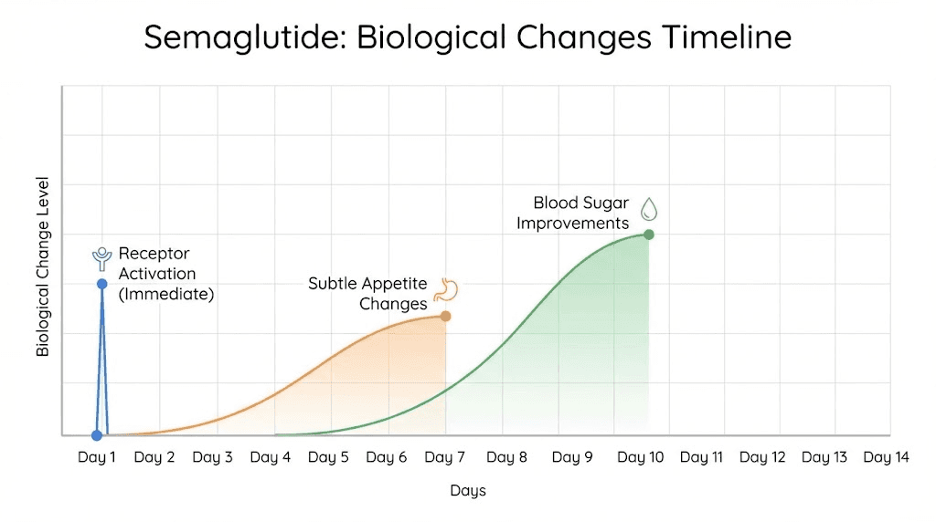 Semaglutide effects timeline during first two weeks of treatment