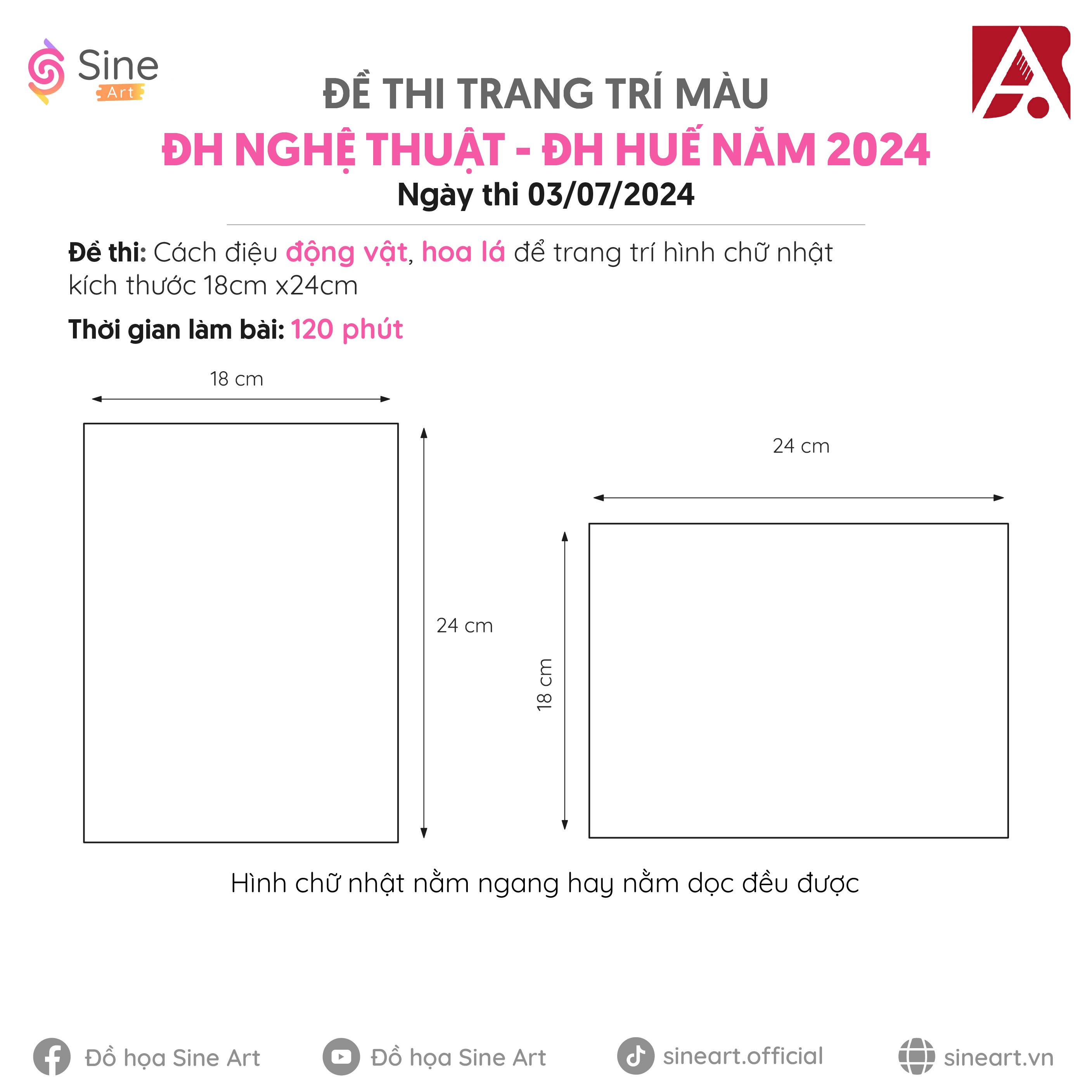 Đề thi trang trí màu ĐH Nghệ thuật - ĐH Huế năm 2024