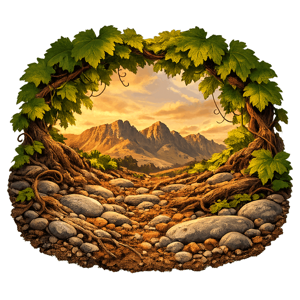 Detailed graphic of the Bridge Pa Triangle wine region.