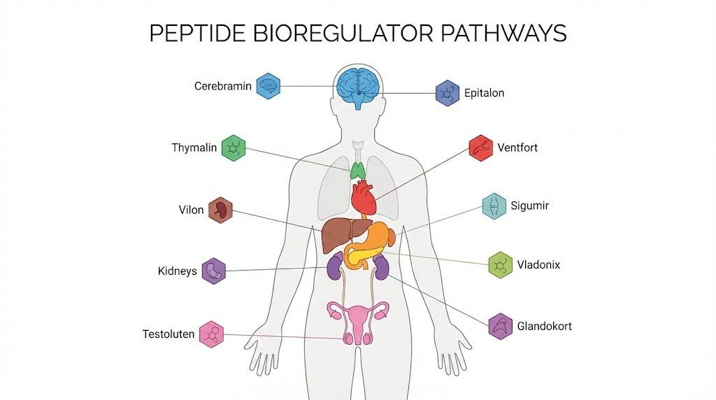 Complete map of Khavinson peptide bioregulators and their target organs