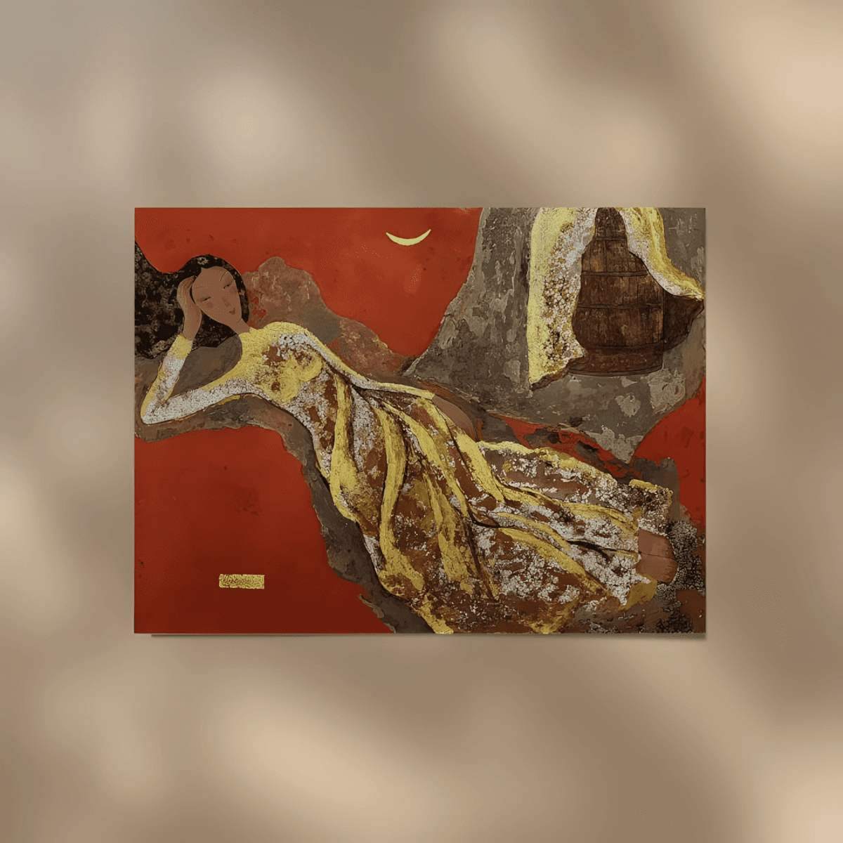 premium art poster and canvas prints, with originals available, from QART , of the artwork " Crescent Moon "