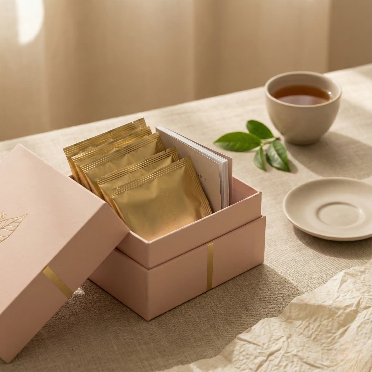 An open box on a table