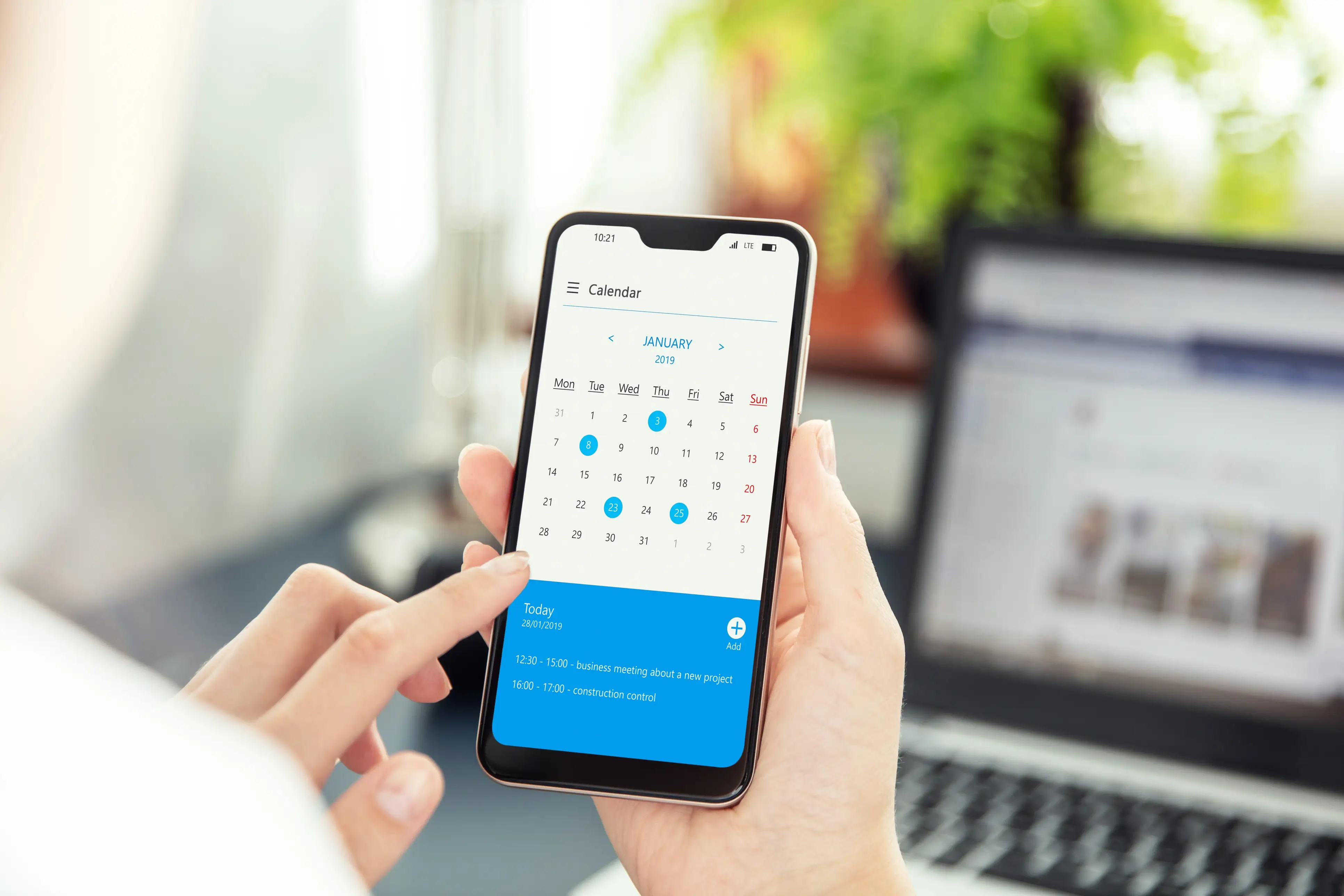 Person booking an appointment from their smartphone