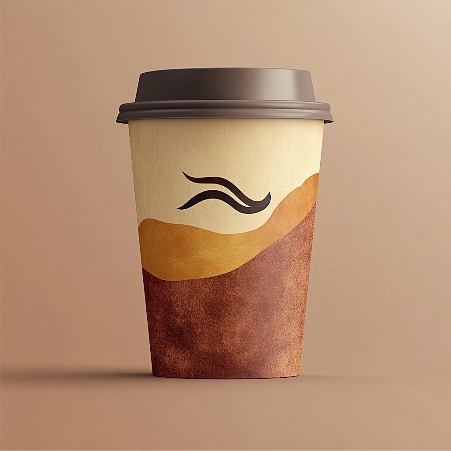 Earth-tone coffee cup mockup