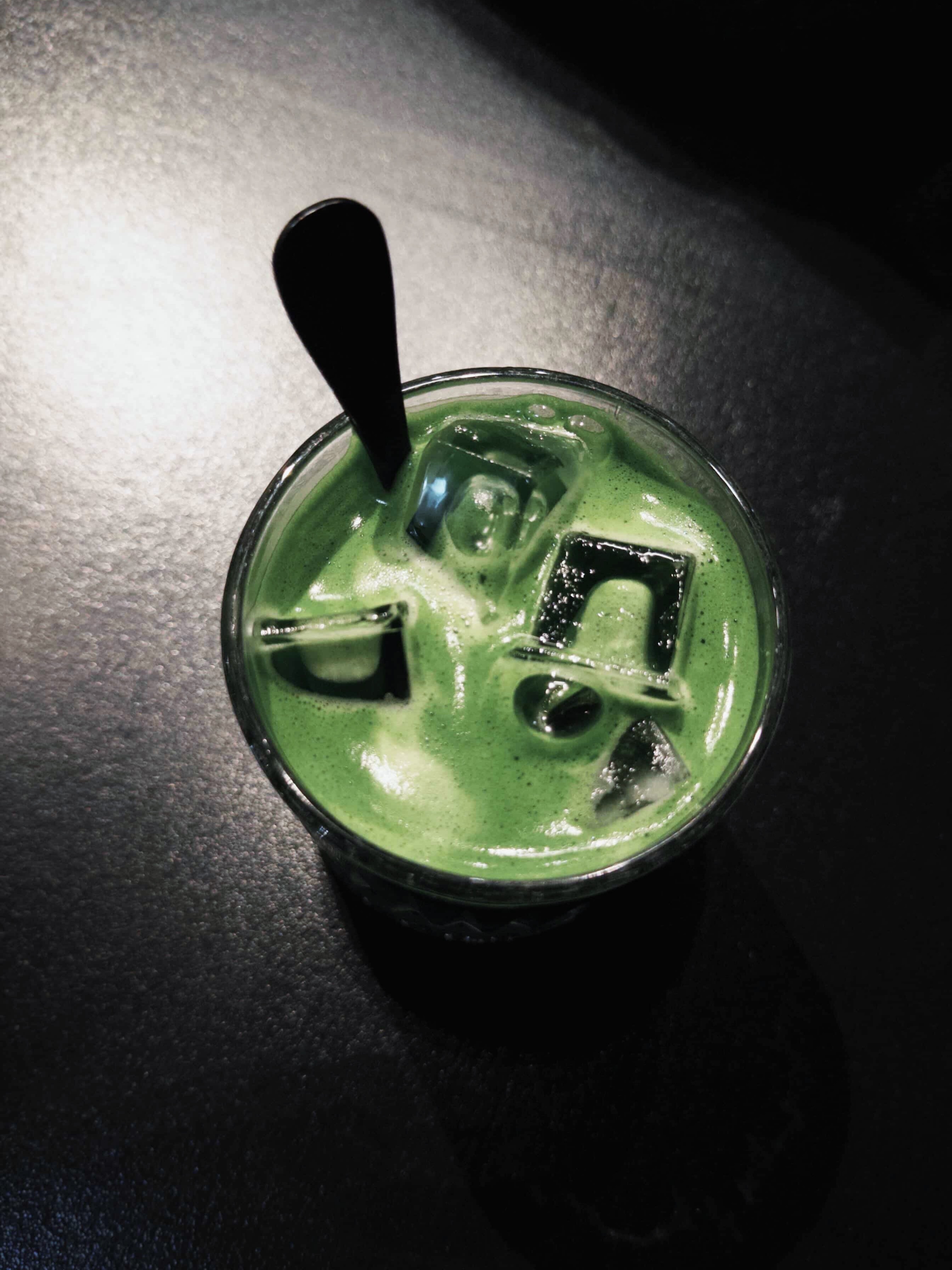 Abstract green glass still life