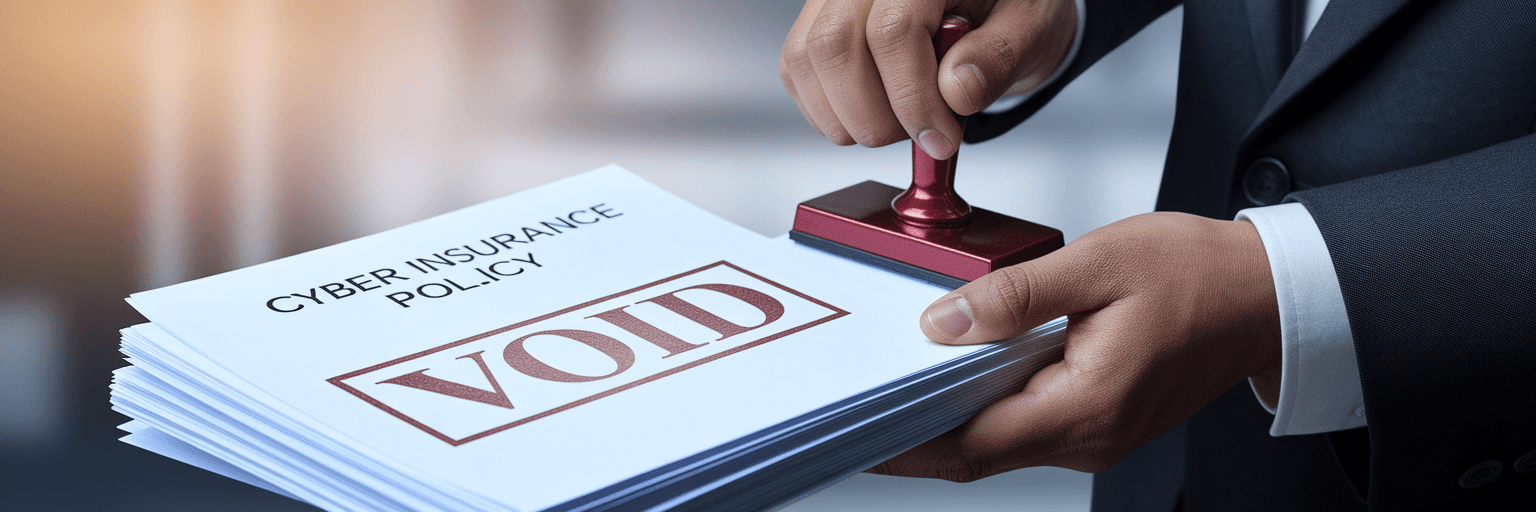 Cyber insurance policy being stamped void.