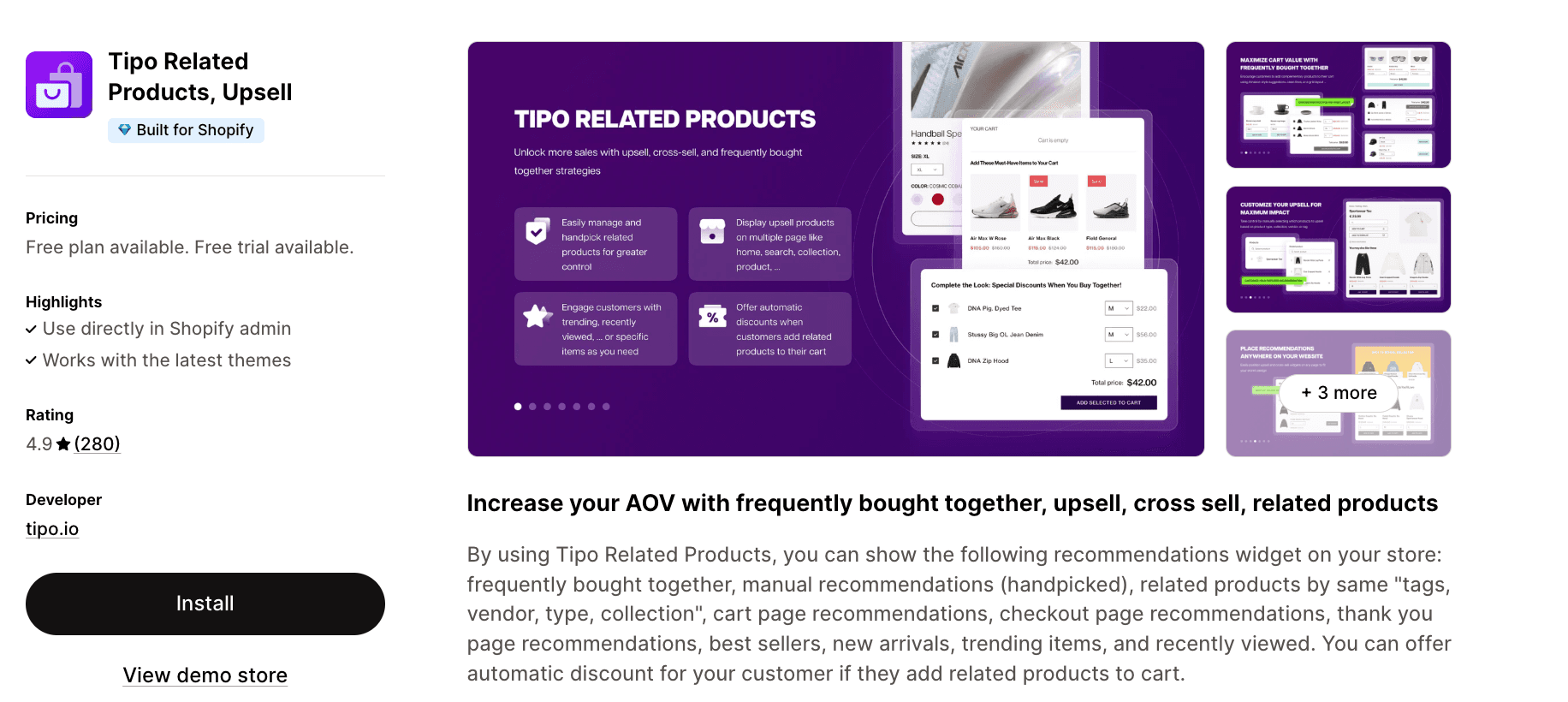 Tipo Related Products, Upsell