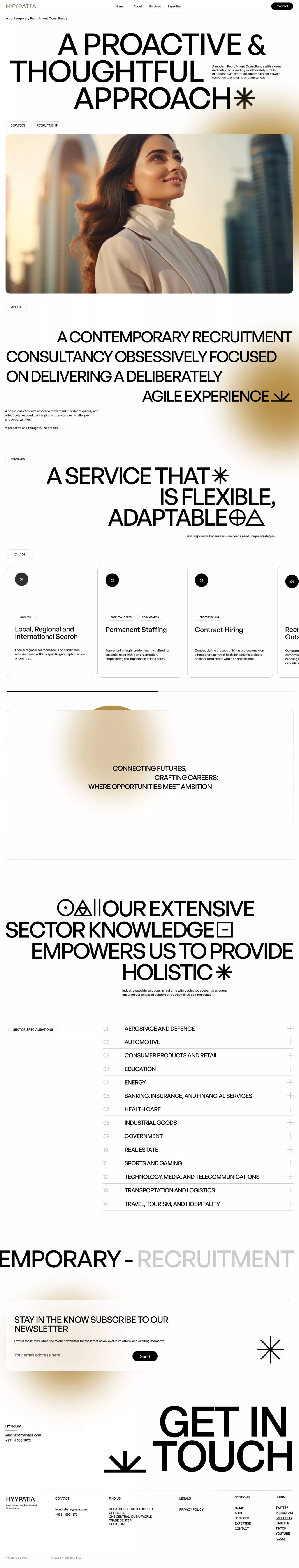 HYYPATIA landing page screenshot showcasing HR design