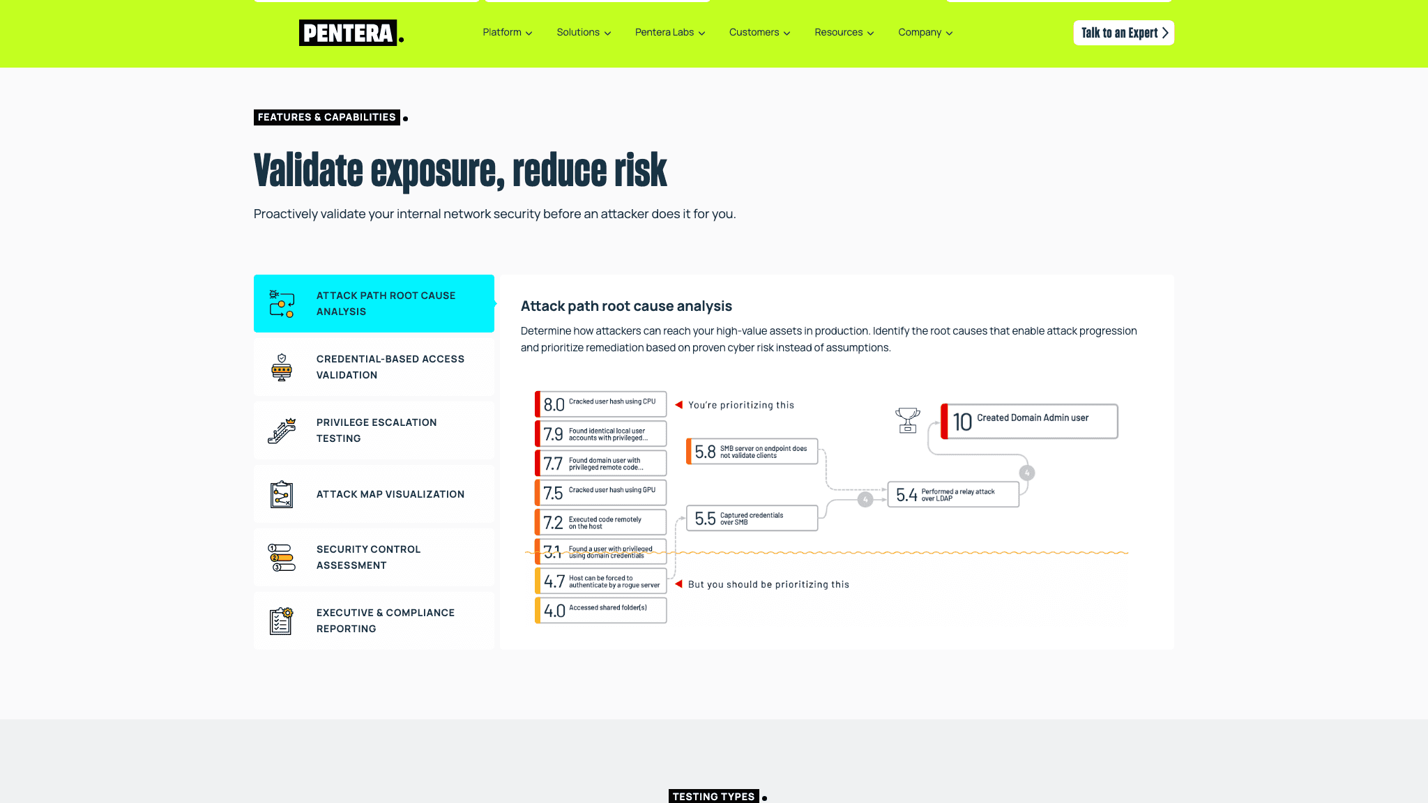 Pentera Core attack-path validation and testing modes
