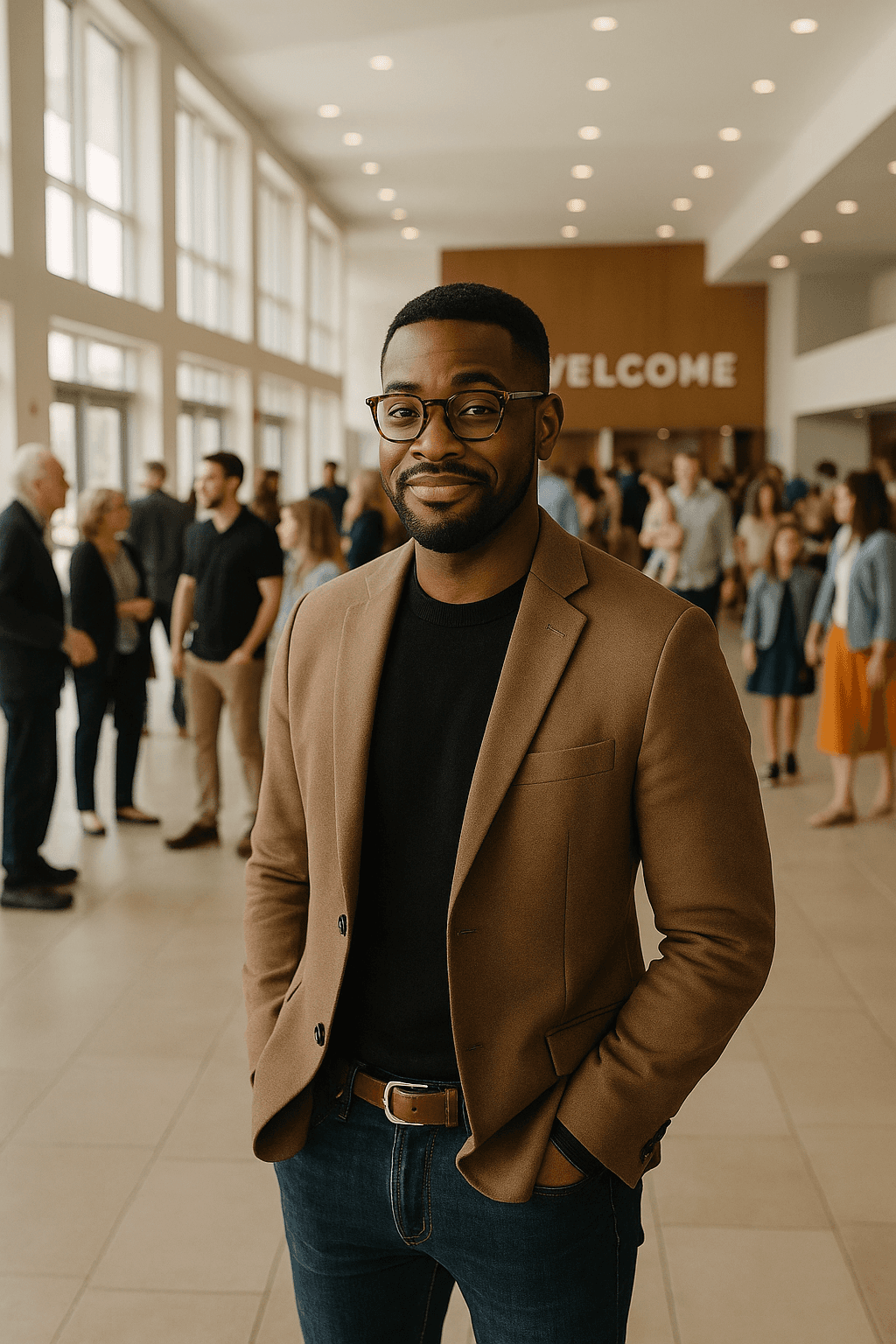 A person with dreadlocks wearing a mustard yellow sweater pulls the collar up to their nose, creating a cozy and mysterious atmosphere against a neutral background.