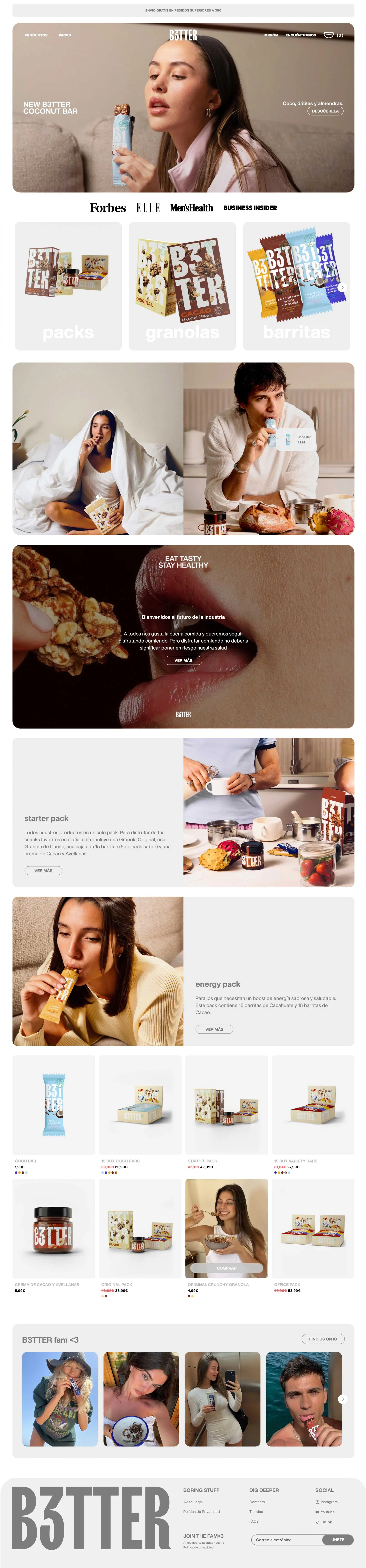 Web development - Healthy food brand