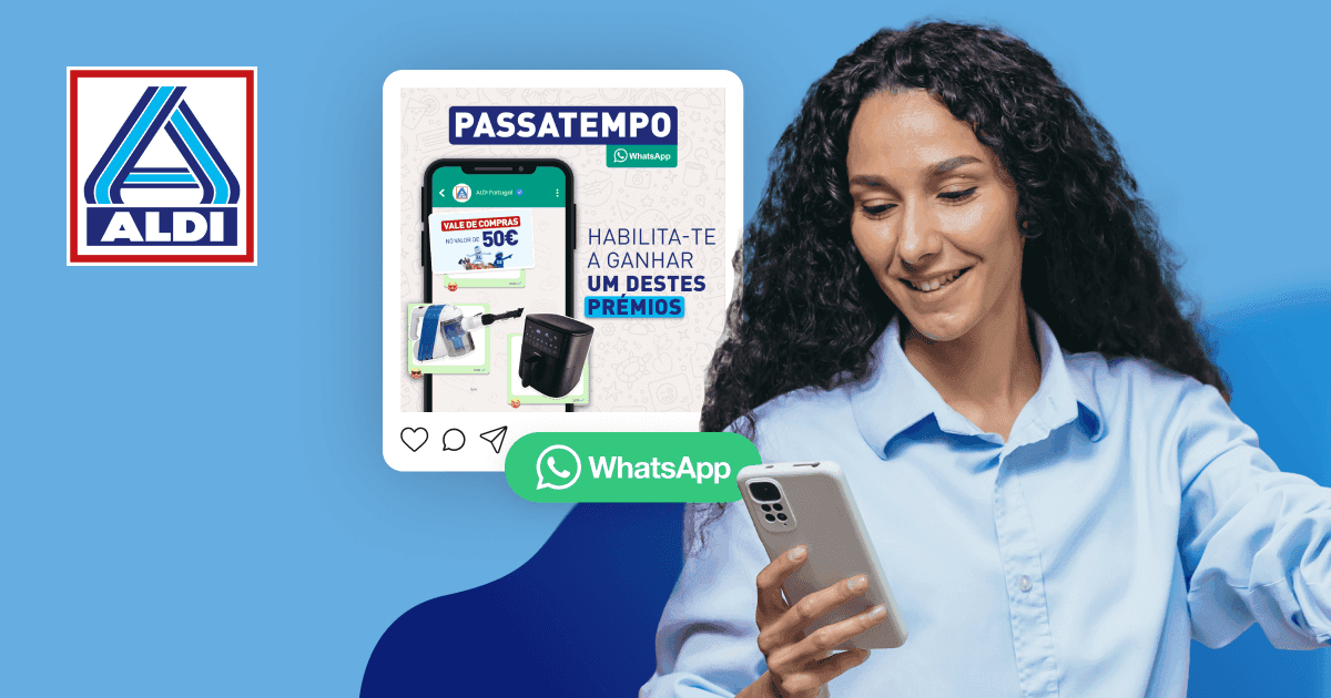 Estudo de caso ALDI Portugal - como soluções WhatsApp Business e concursos reduziram custos de aquisição de clientes em 65%