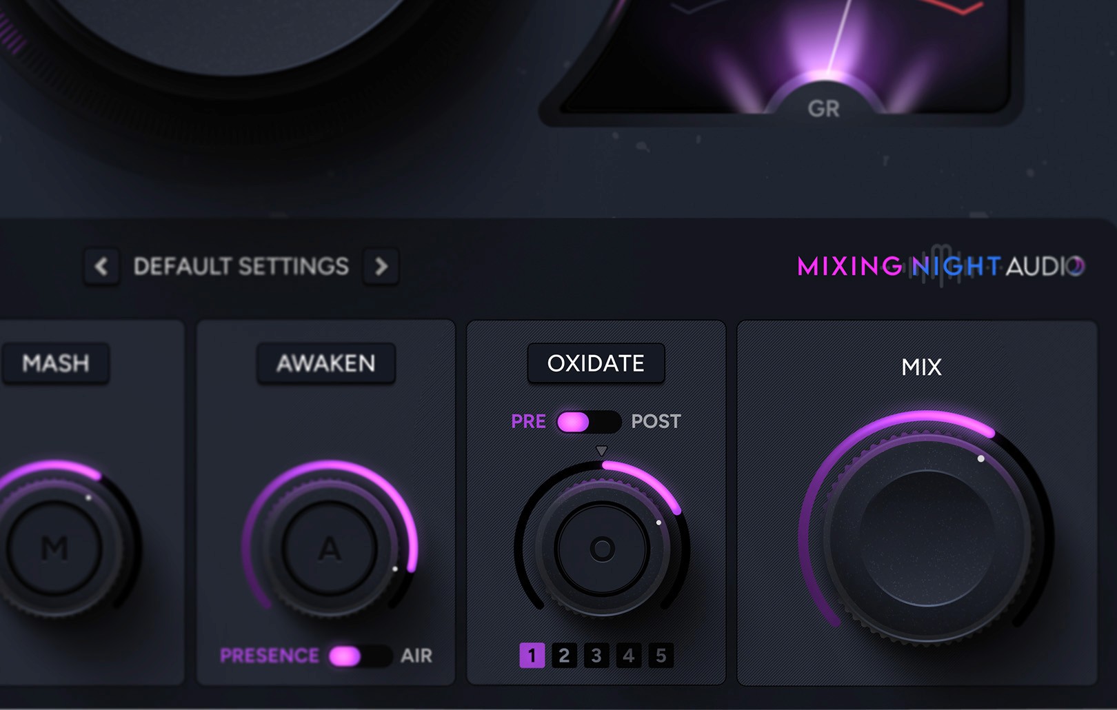 Audio design ALLCOMP main dial theme purple