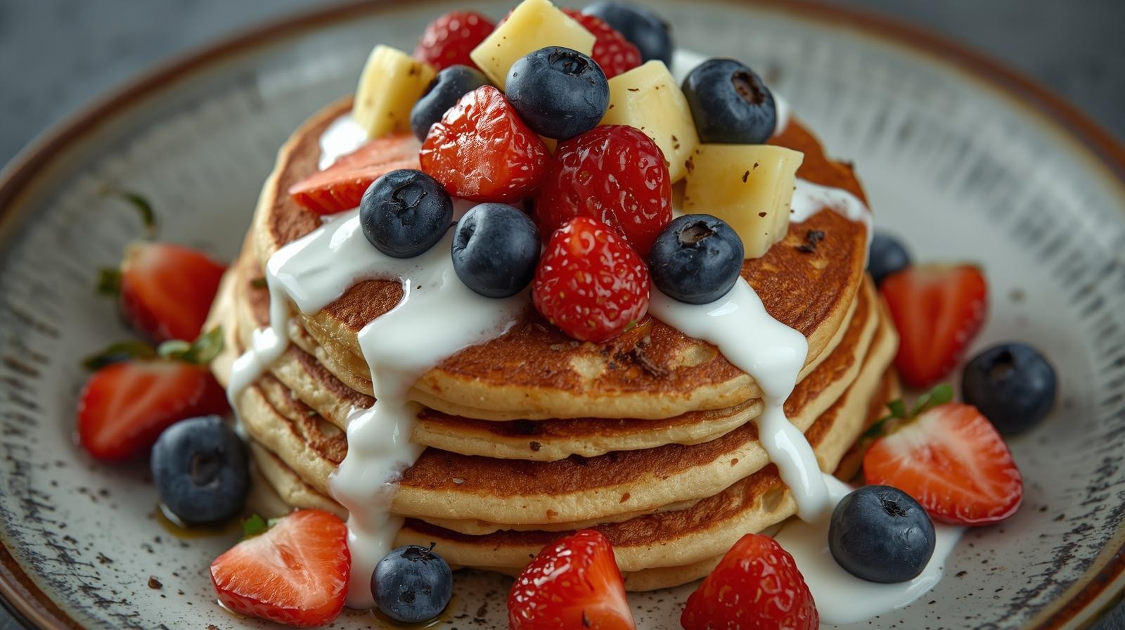 Domácí proteinové lívance s jogurtem