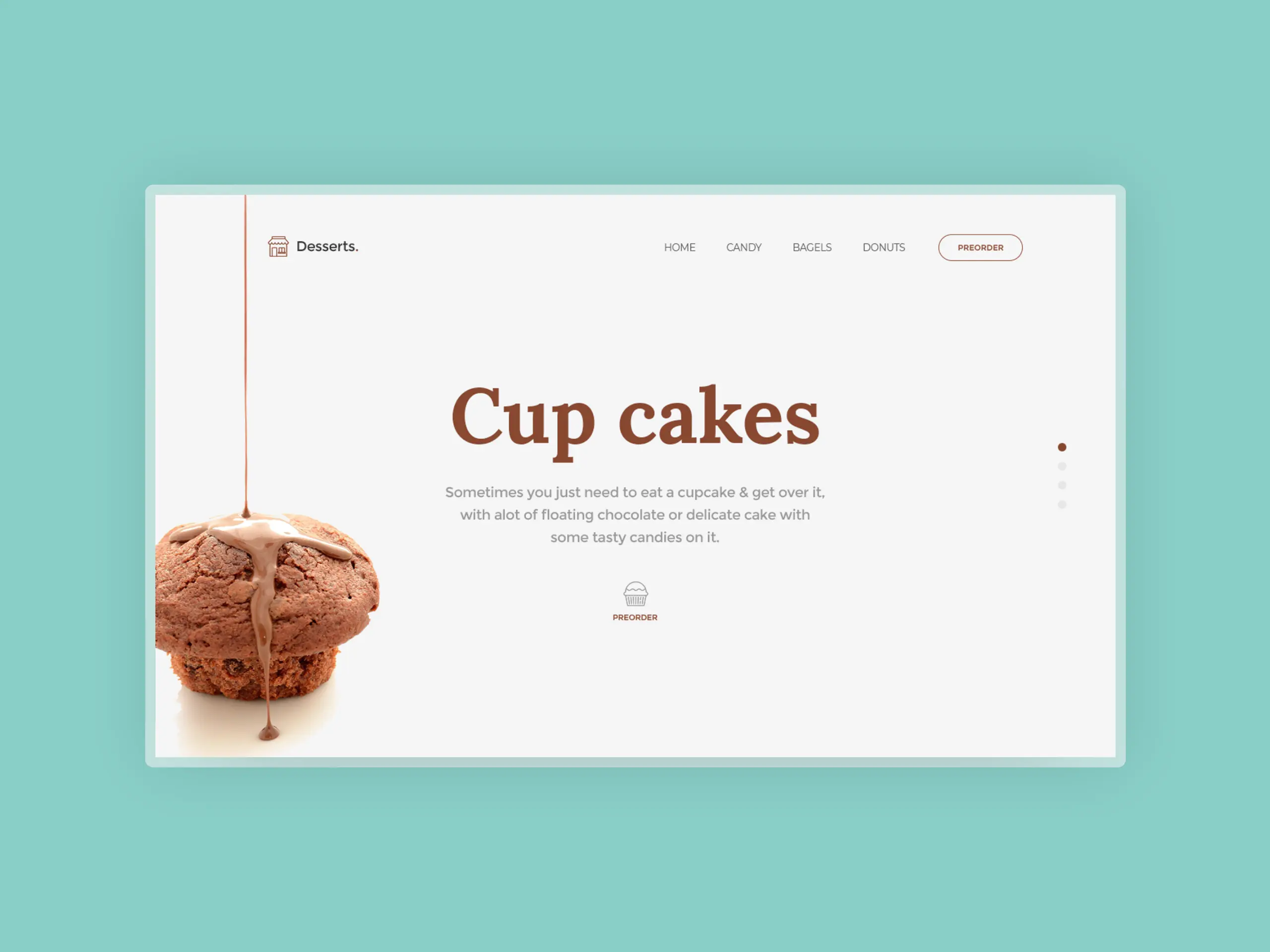A screenshot of desserts shop header