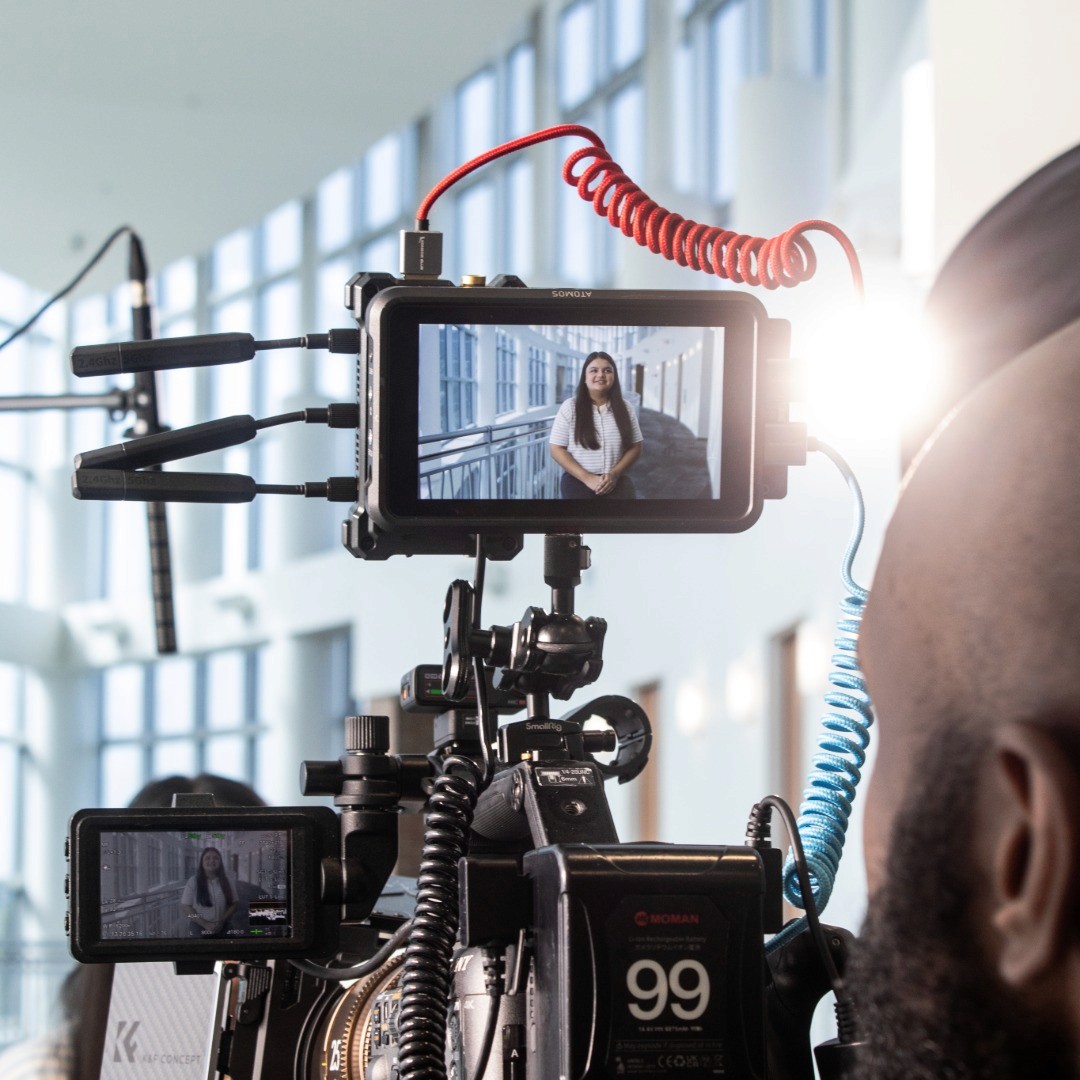 Film crew setup on scene.