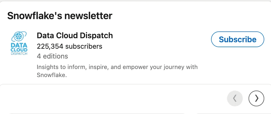 Snowflake Marketing Spotlight: LinkedIn newsletter