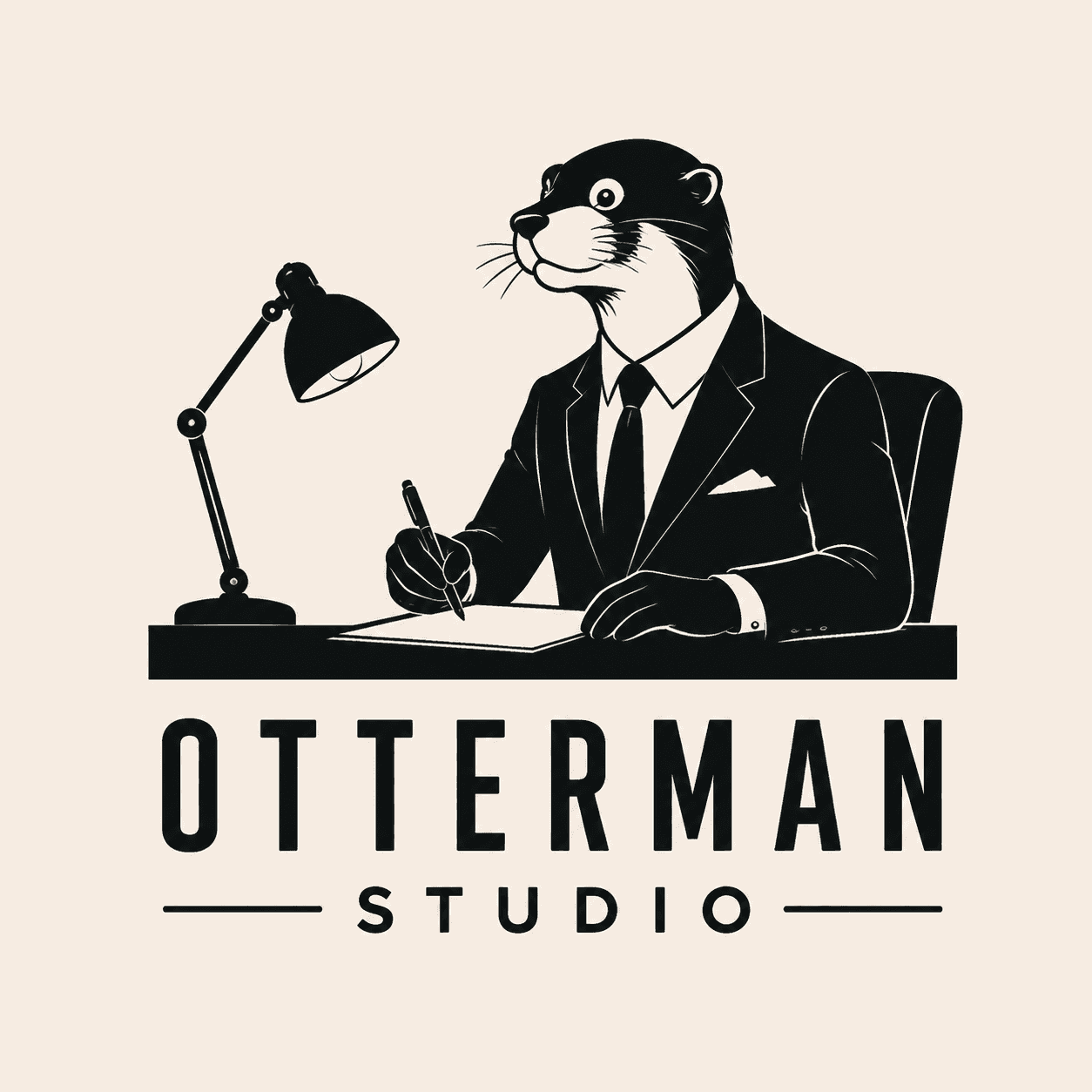 Otterman seated at a desk