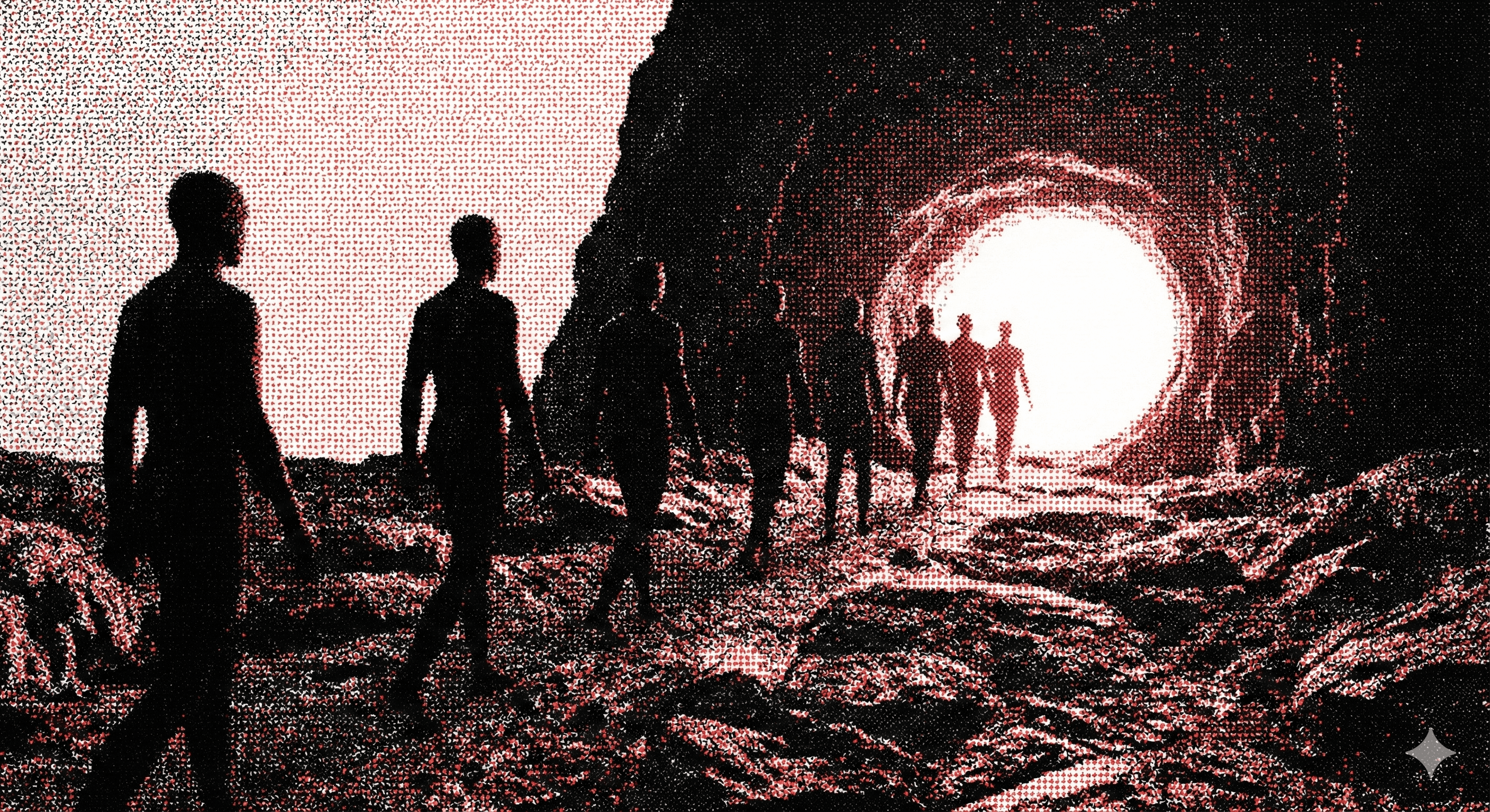 A close-up of a hand wearing multiple decorative rings against a blue background.