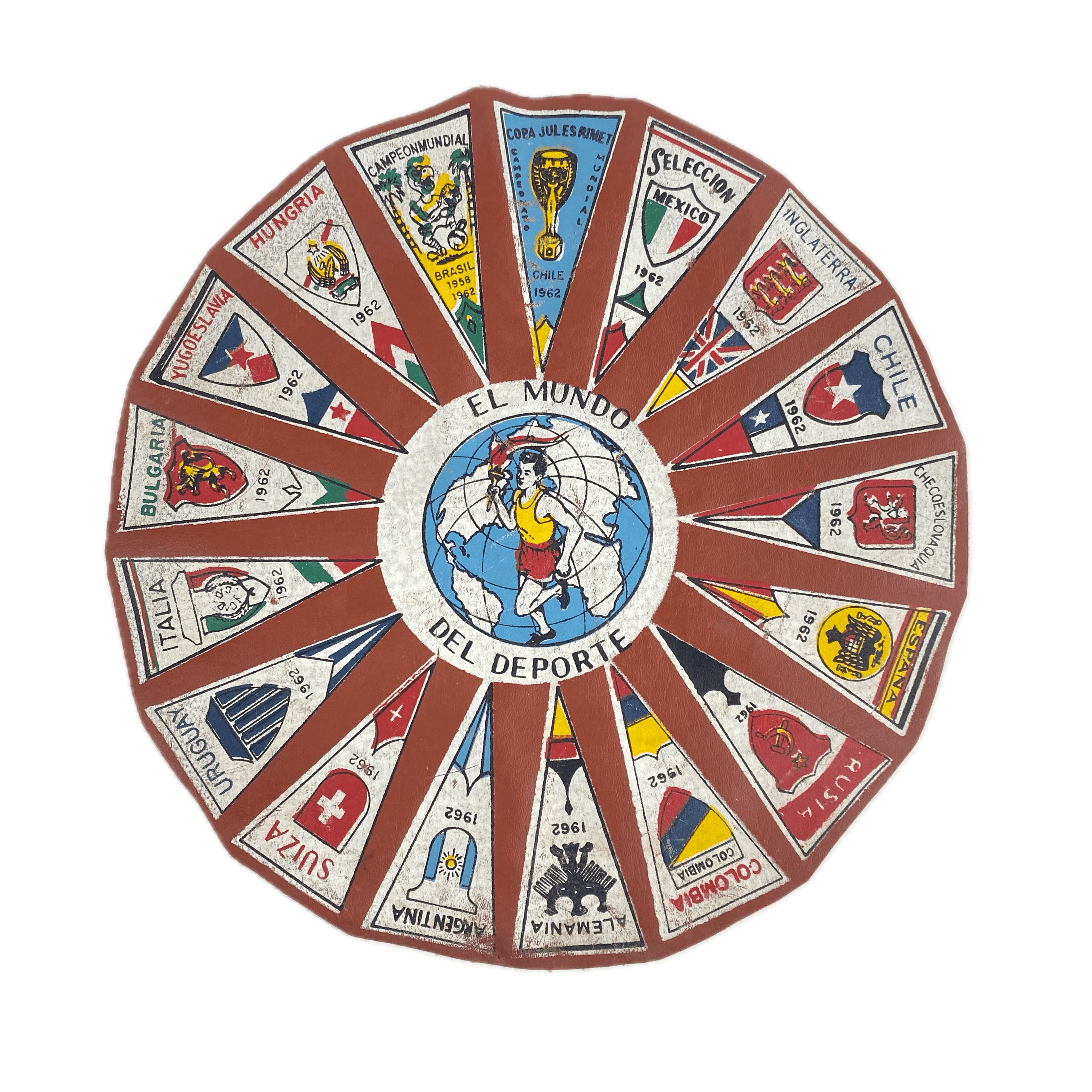 Parche Conmemorativo Copa Mundial FIFA Jules Rimet Deportivo Futbol Soccer 1960's Vinipiel