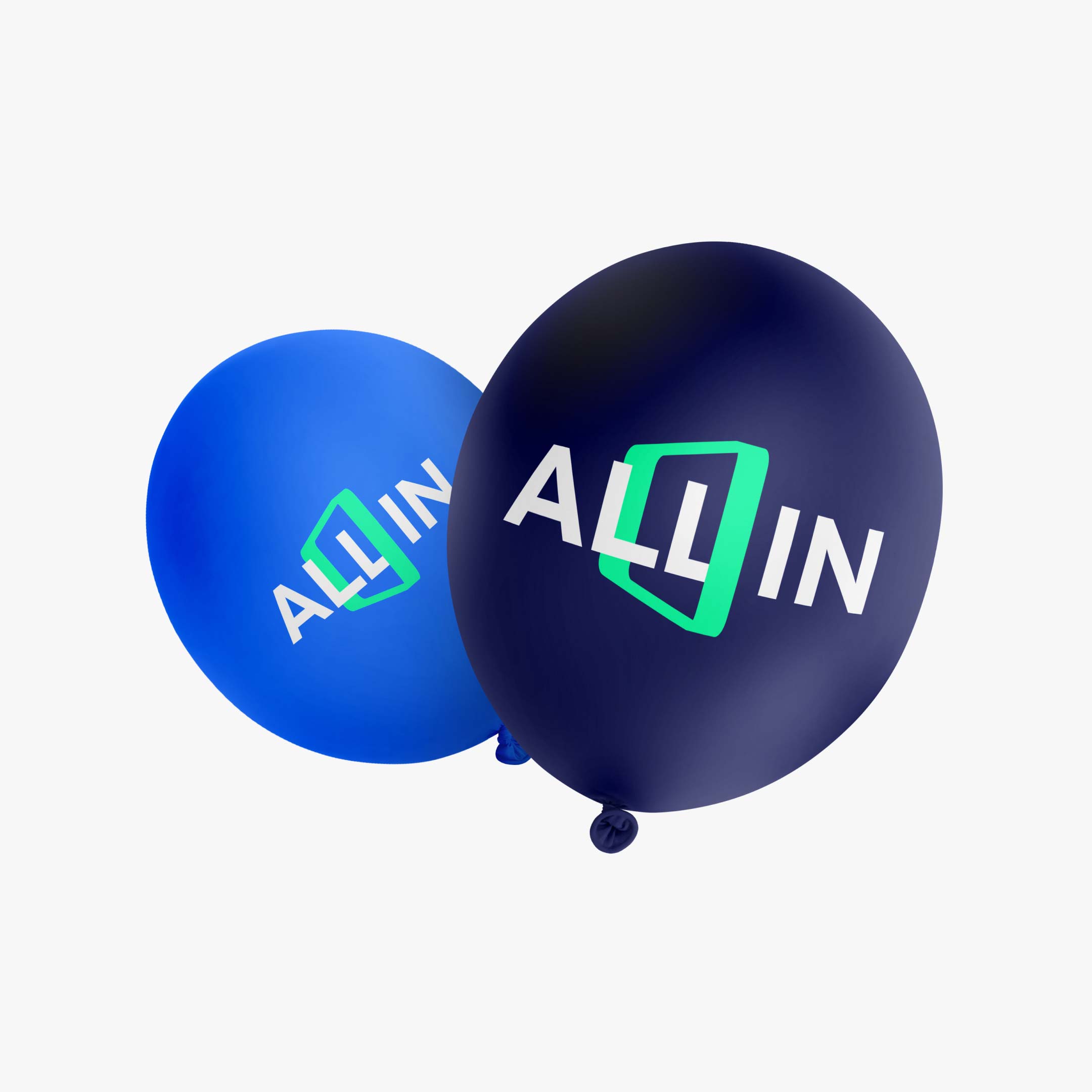 Balloons with ALL IN logo