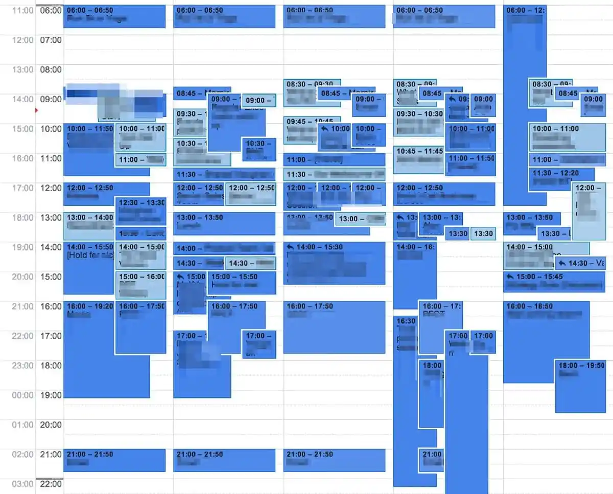 Google Calendar plein de rendez-vous