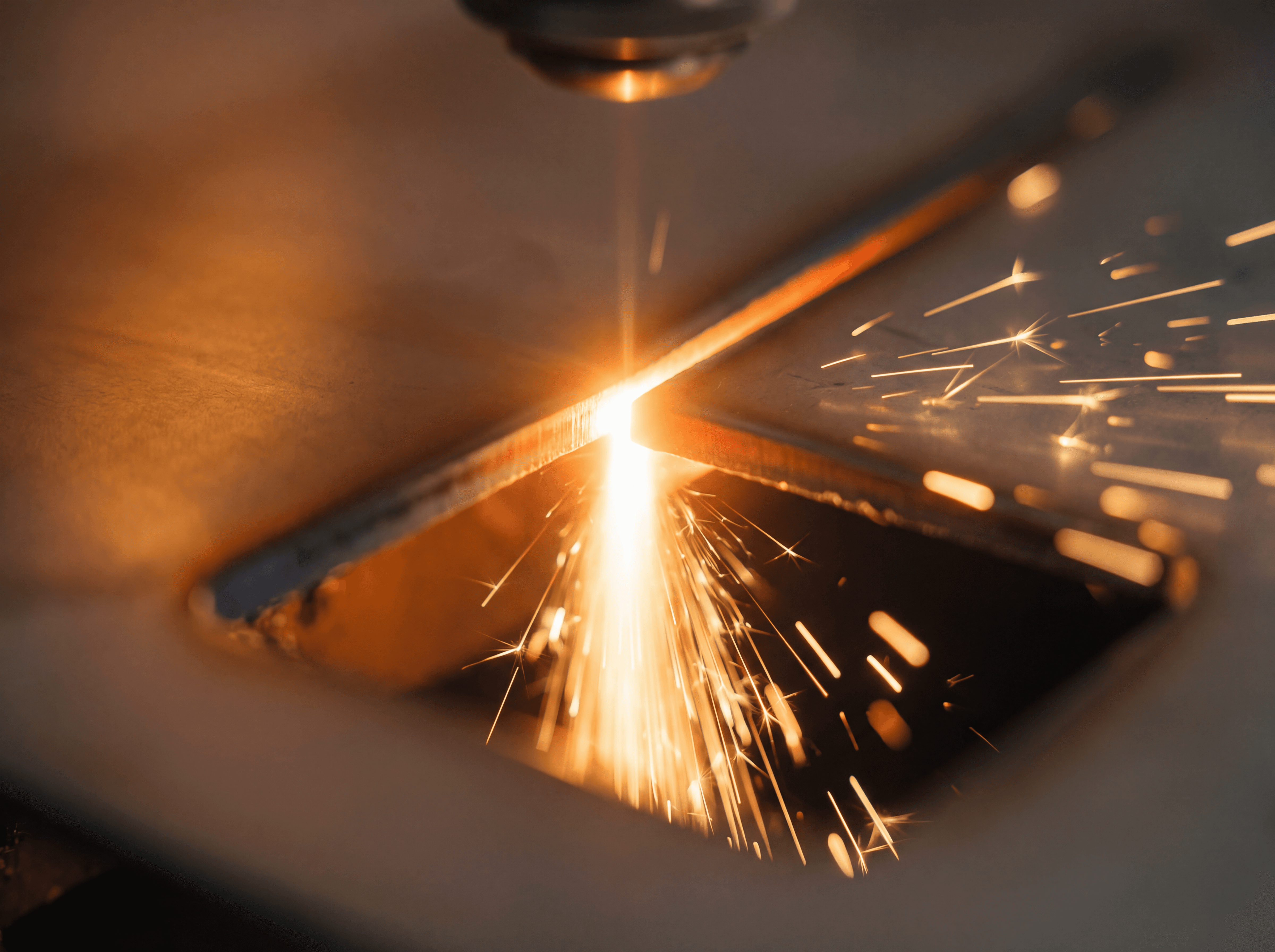 Taglio laser fibra su lamiera metallica con elevata precisione industriale