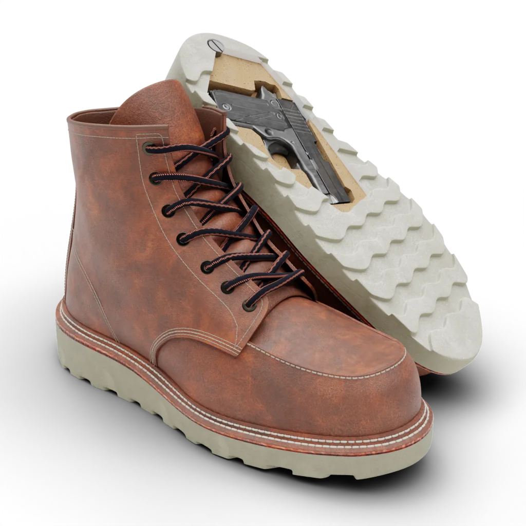 Patriot Boot with the sole section open