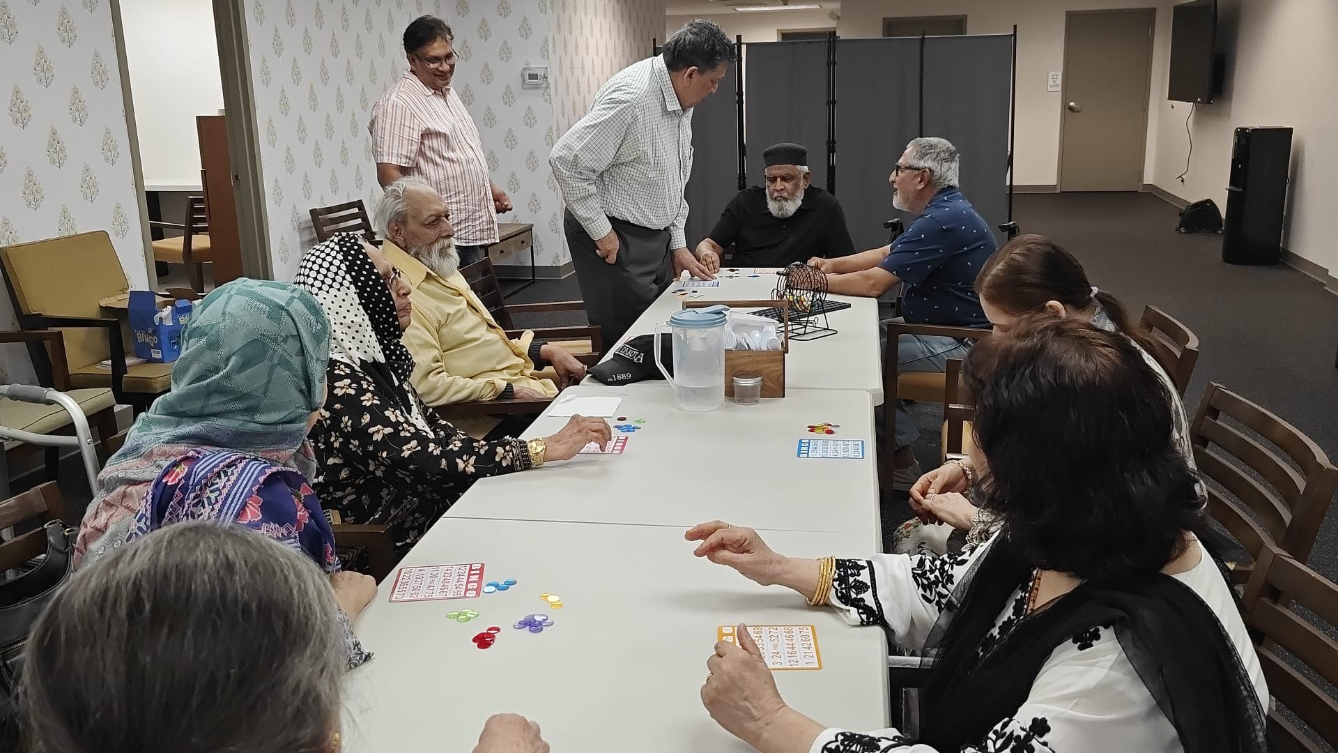 Members playing bingo together
